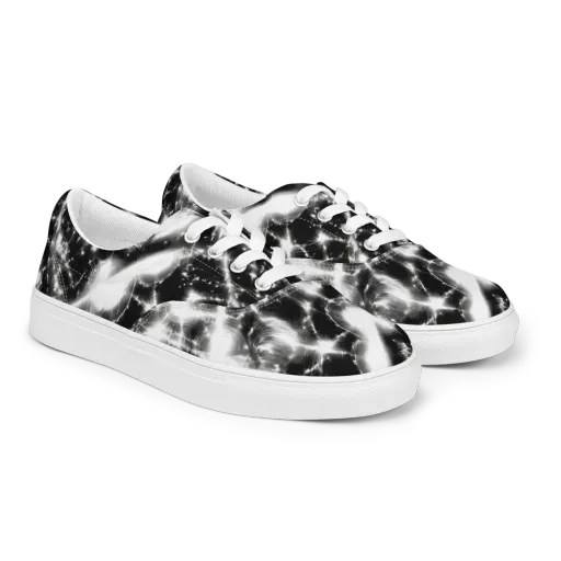 Electric Nightfall on a Men's Lace-Up Canvas Shoes
