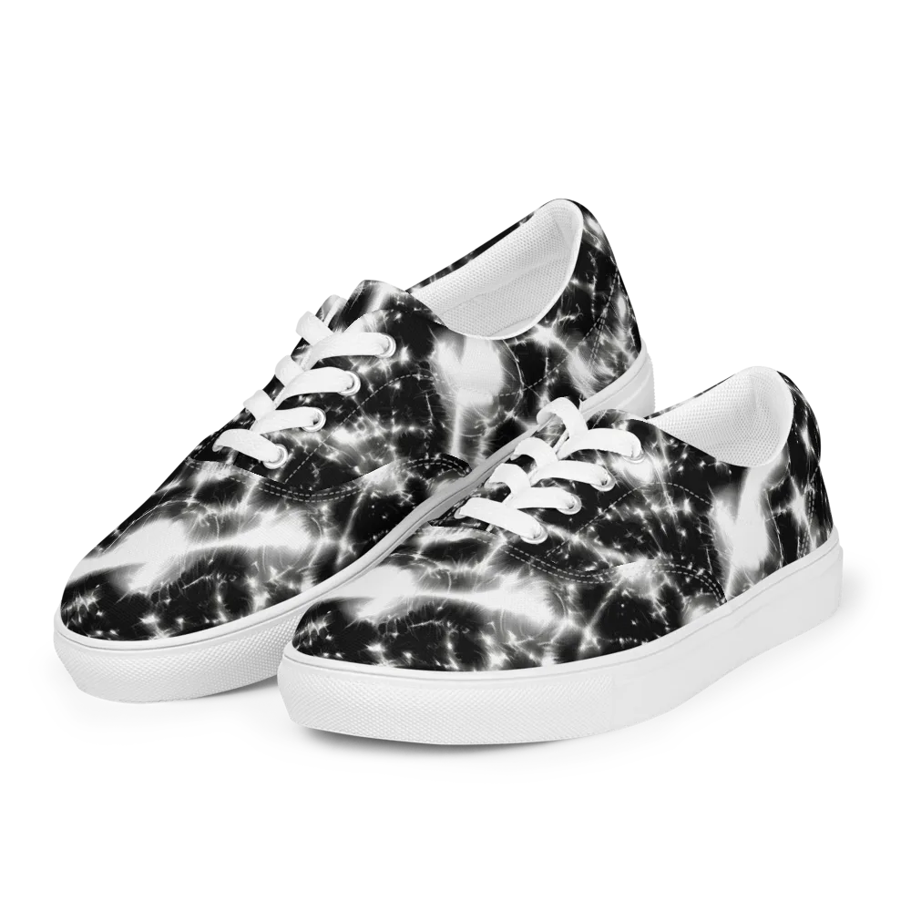 Electric Nightfall on Men's Lace-Up Canvas Shoes — Left Front