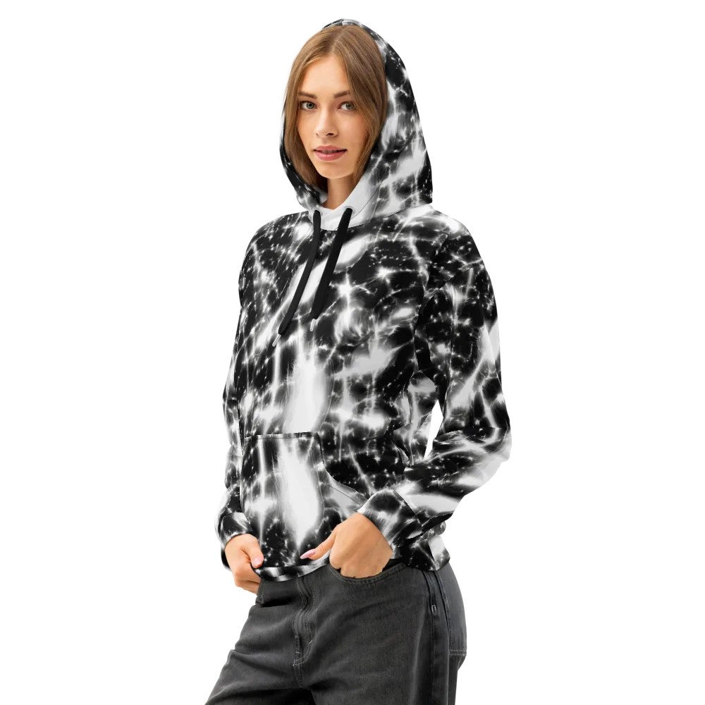 Electric Nightfall on Cotton Hoodie — Left Front