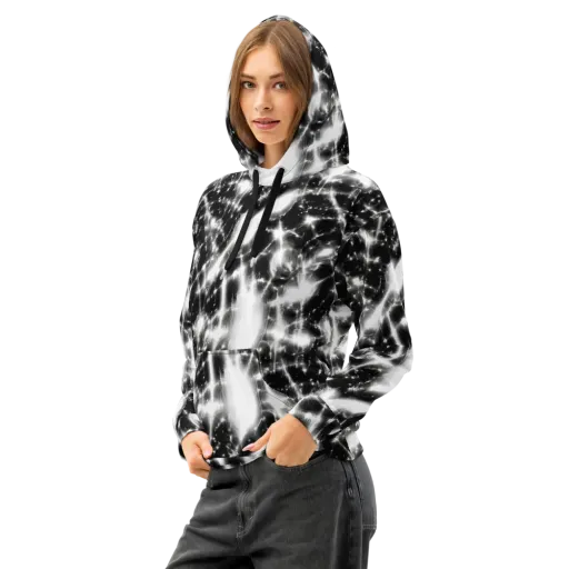 Electric Nightfall on a Cotton Hoodie