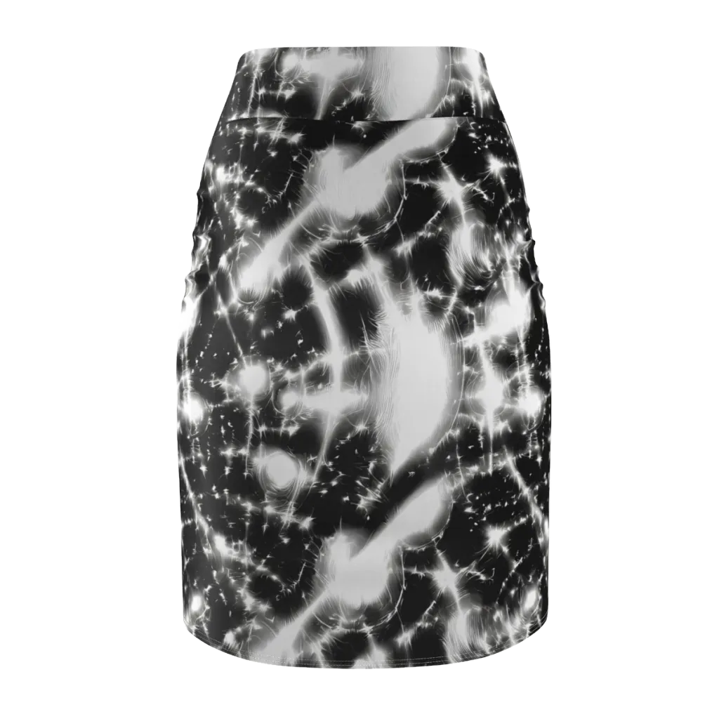 Electric Nightfall on Pencil Skirt — Back