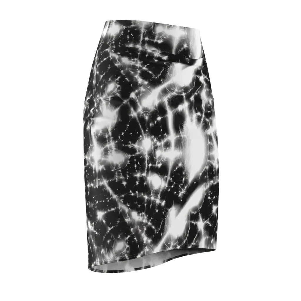 Electric Nightfall on Pencil Skirt — Front Side