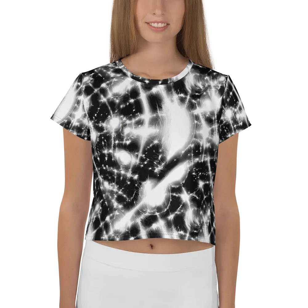 Electric Nightfall on Crop Tee — Front