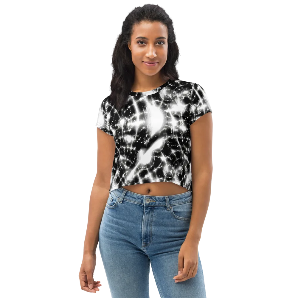 Electric Nightfall on Crop Tee — Front