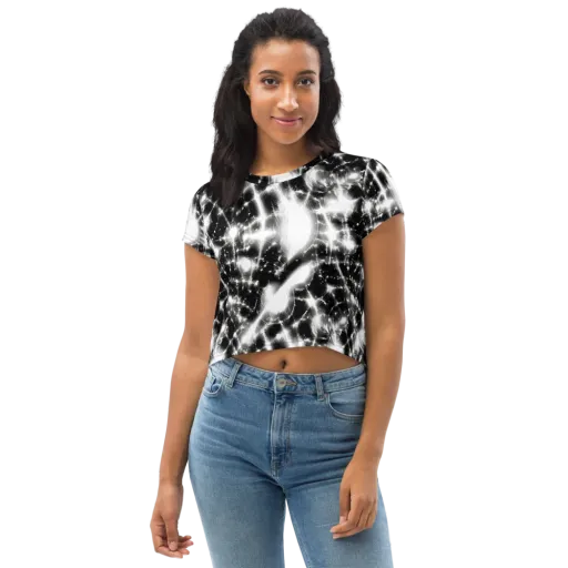 Electric Nightfall on a Crop Tee