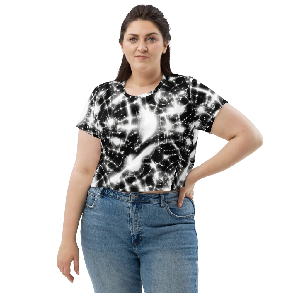 Electric Nightfall on Crop Tee — Front