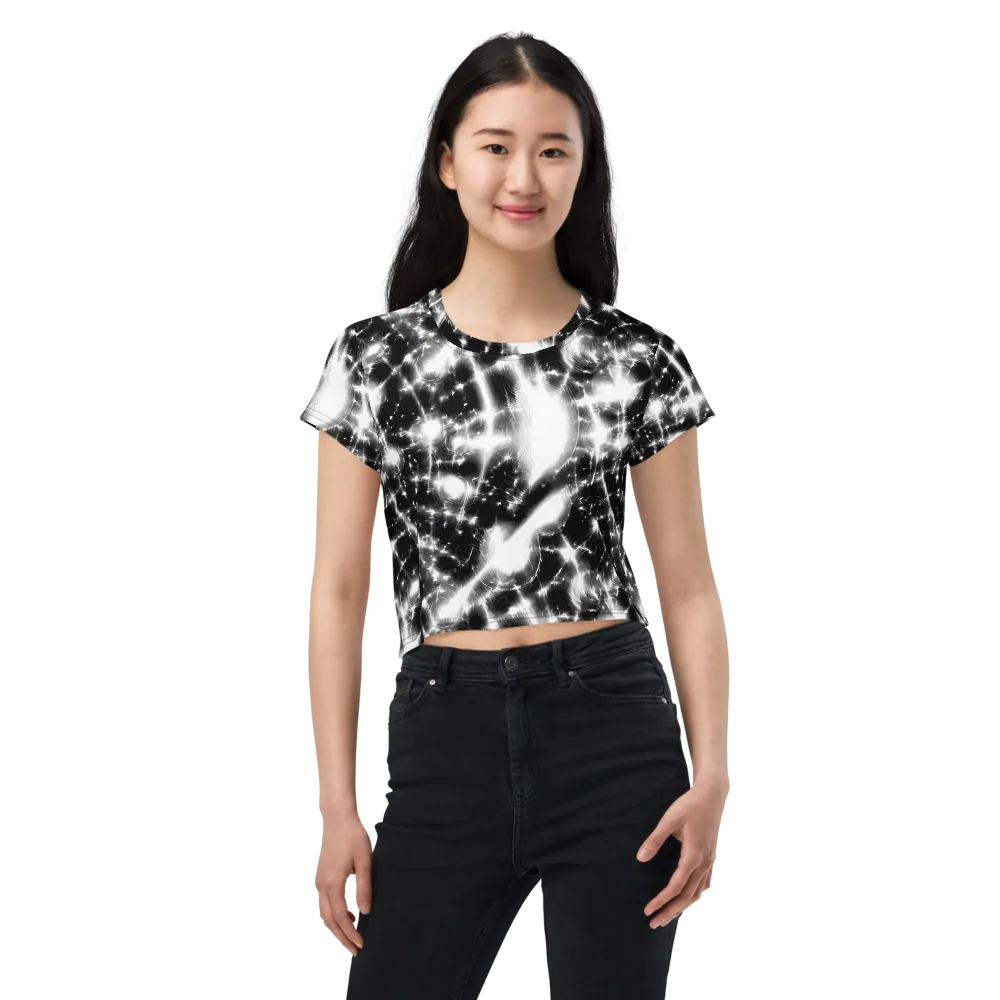 Electric Nightfall on Crop Tee — Front