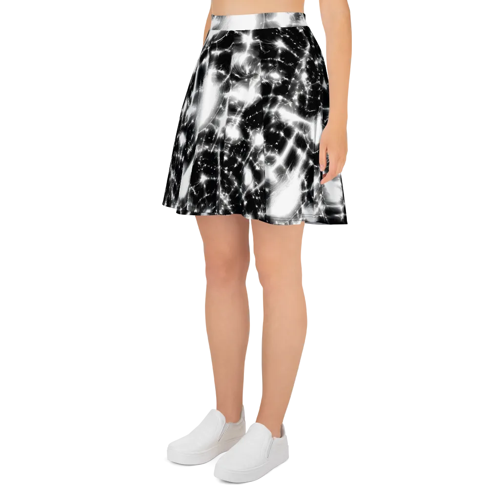 Electric Nightfall on Skater Skirt — Left