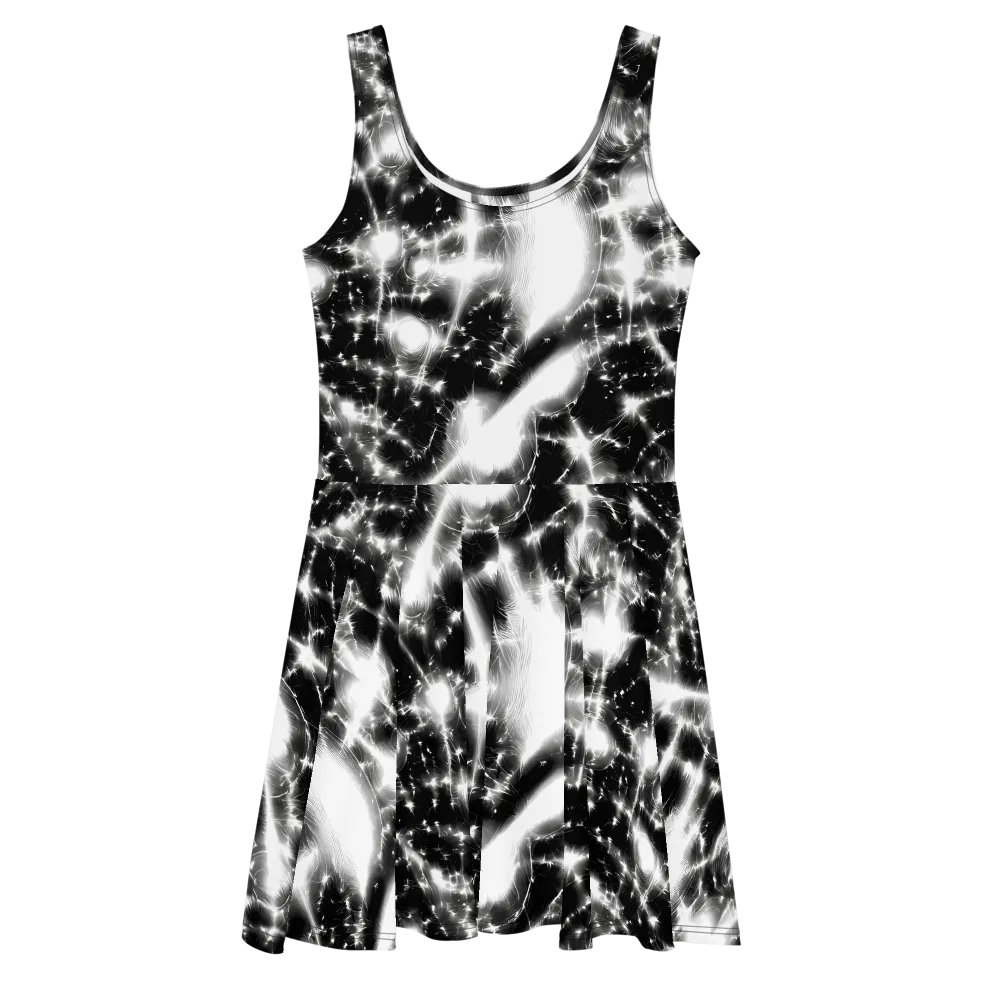 Electric Nightfall on Skater Dress — Front