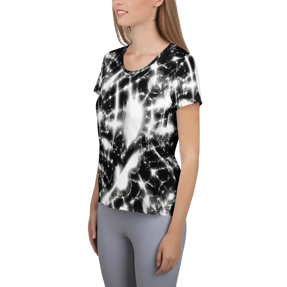 Electric Nightfall on Women's Athletic T-Shirt — Left