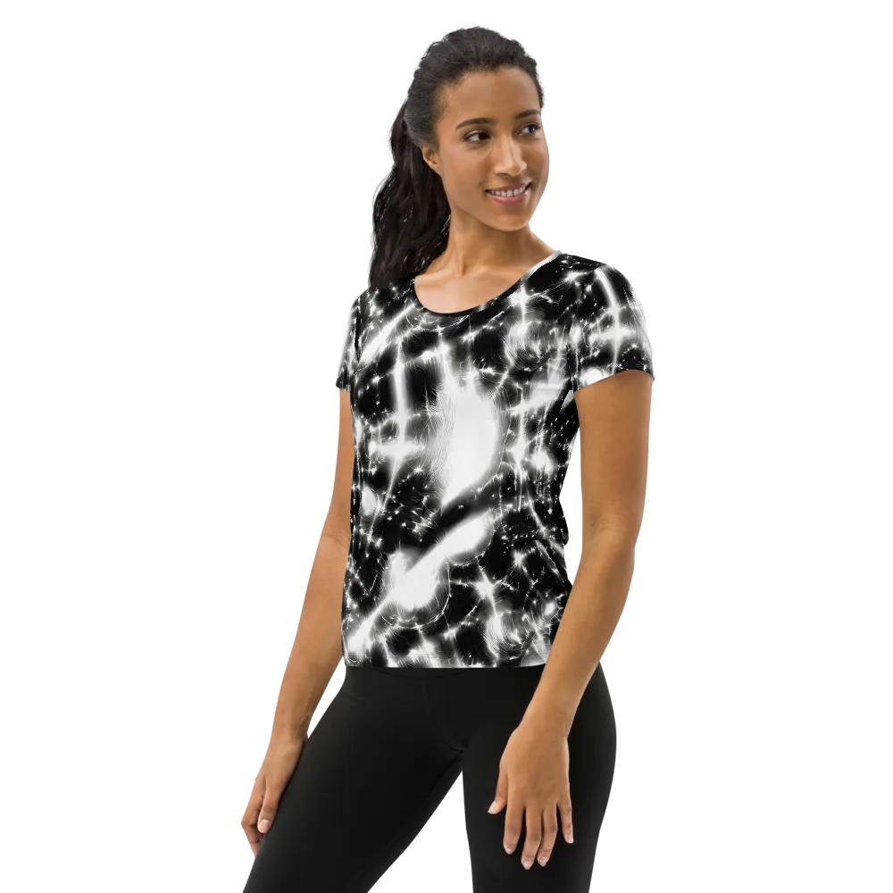 Electric Nightfall on Women's Athletic T-Shirt — Left