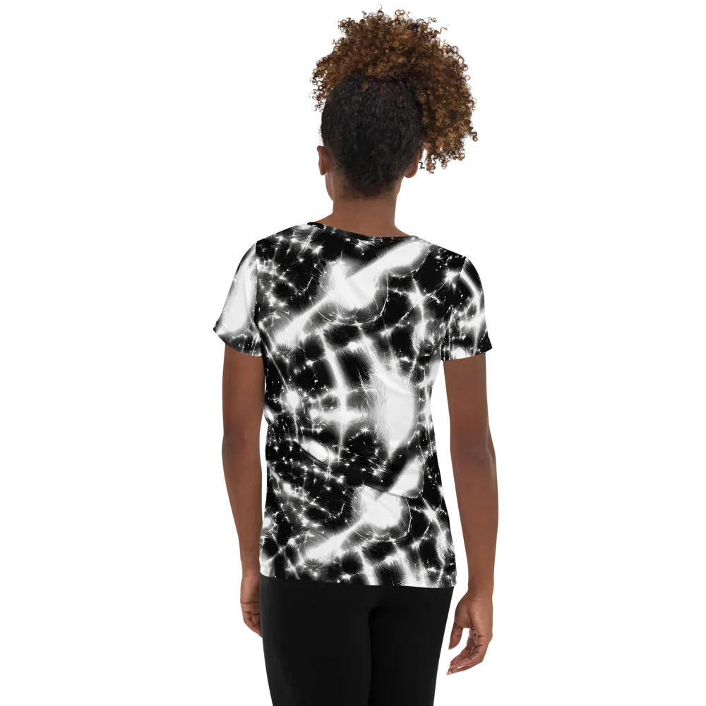 Electric Nightfall on Women's Athletic T-Shirt — Back