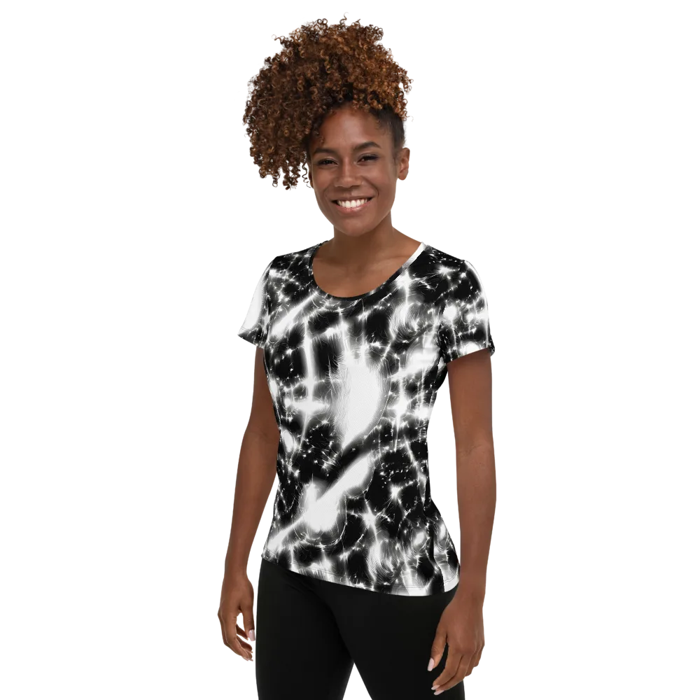 Electric Nightfall on Women's Athletic T-Shirt — Left