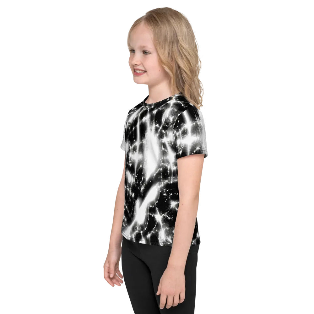 Electric Nightfall on Kids Crew Neck T-Shirt — Left