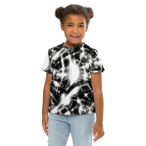 Electric Nightfall on a Kids Crew Neck T-Shirt