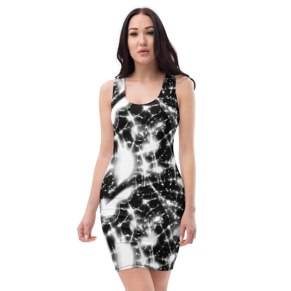 Electric Nightfall on Bodycon Dress — Front