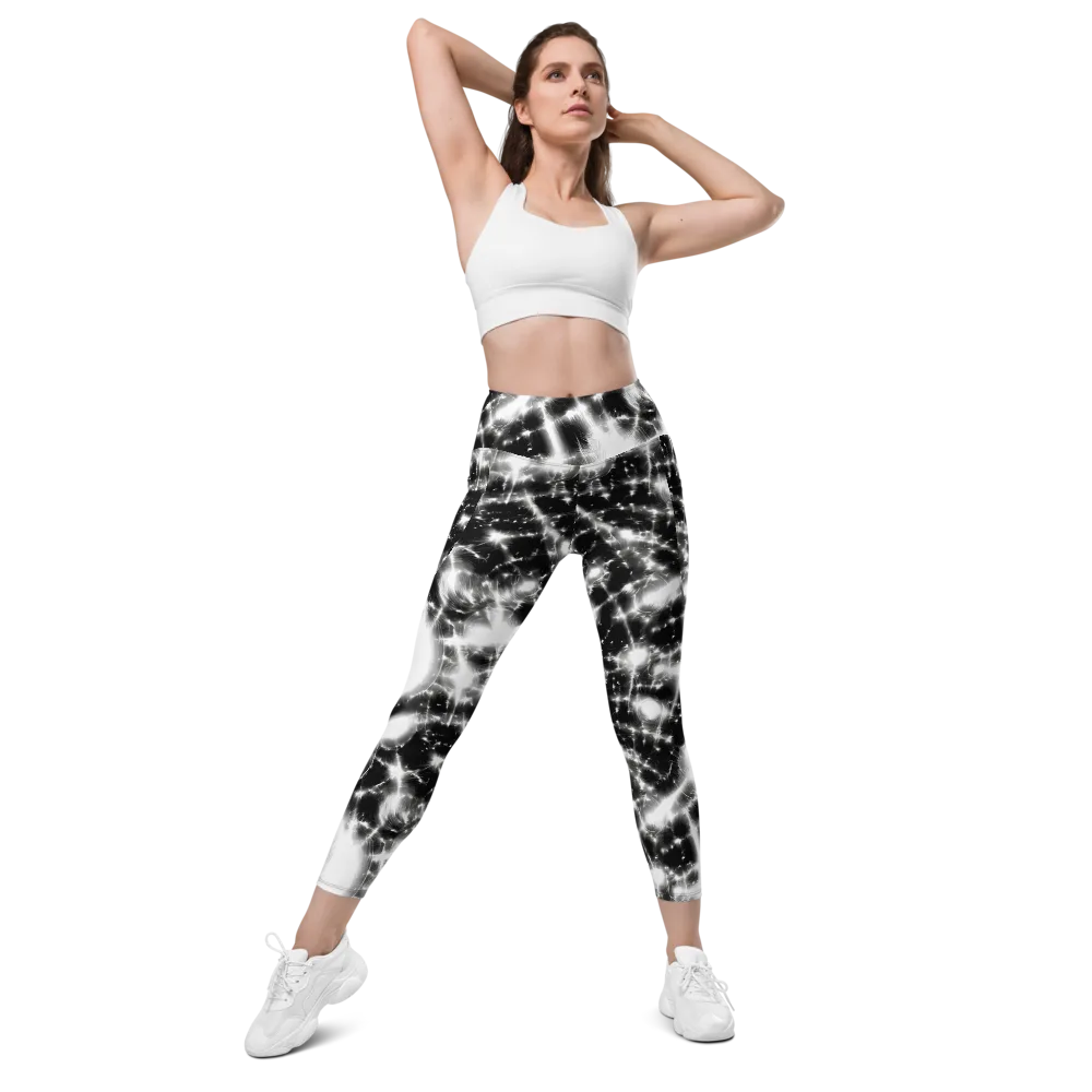 Electric Nightfall on Leggings with Pockets — Front