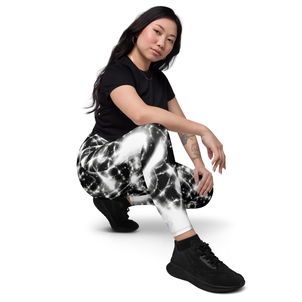 Electric Nightfall on Leggings with Pockets — Right Front