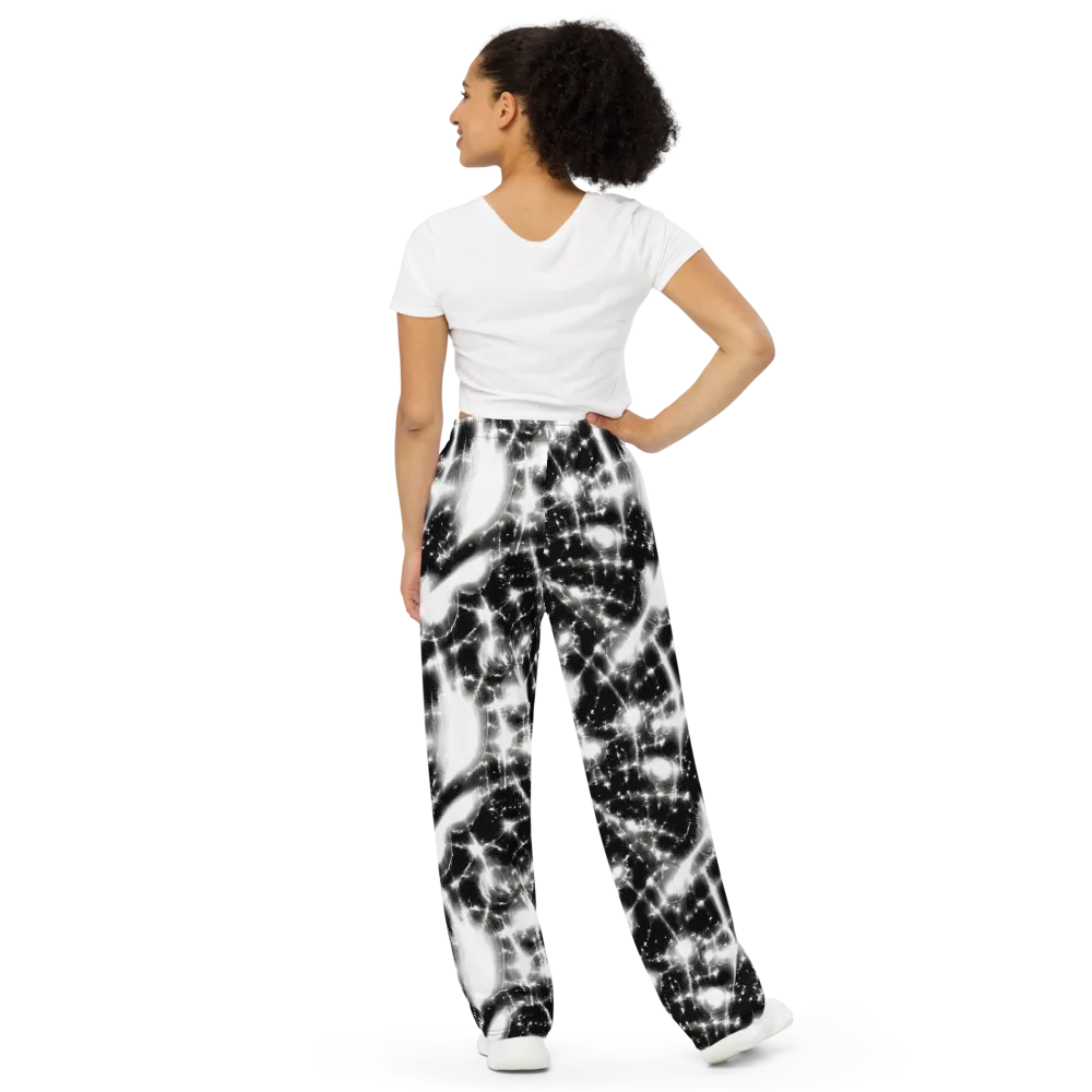 Electric Nightfall on Wide-Leg Pants — Back