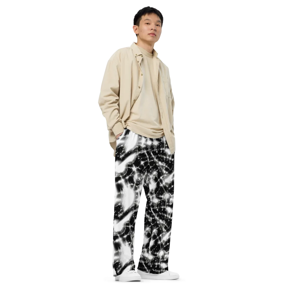 Electric Nightfall on Wide-Leg Pants — Right Front