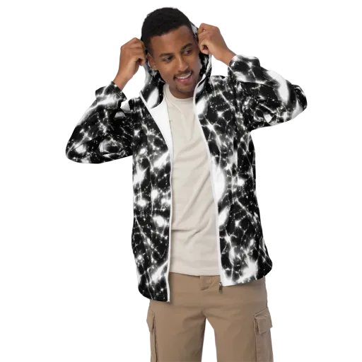 Electric Nightfall on a Men's Windbreaker