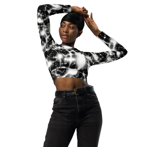 Electric Nightfall on a Long Sleeve Crop Top