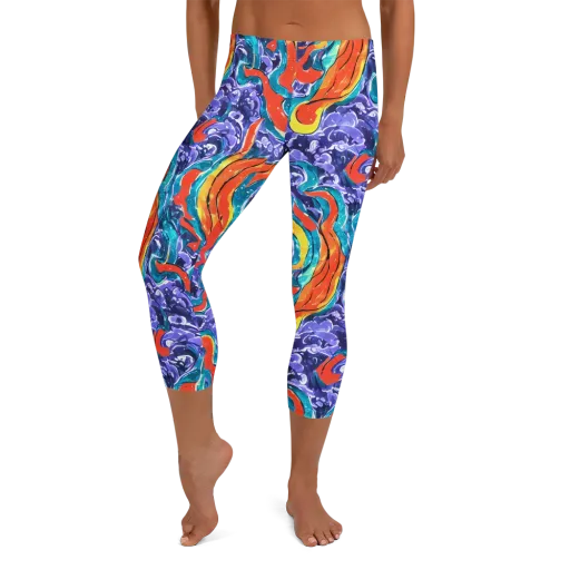 Galactic Waves on a Capri Leggings