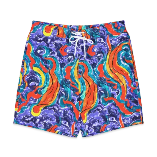 Galactic Waves on a Men's Board Shorts