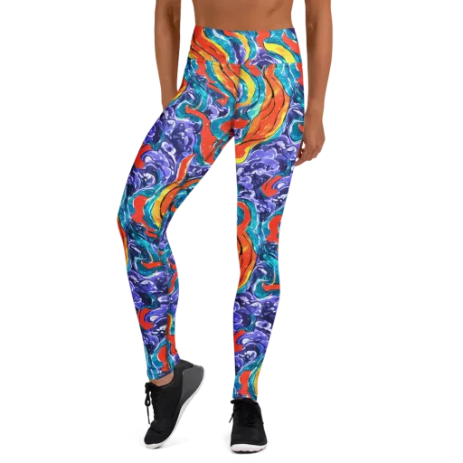 Galactic Waves on a Yoga Leggings