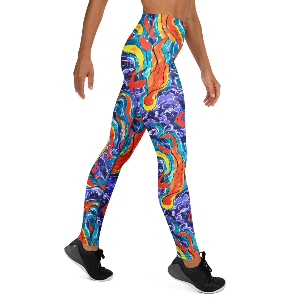 Galactic Waves on Yoga Leggings — Right