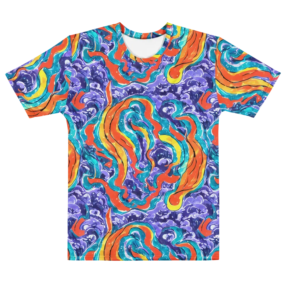 Galactic Waves on Men's Cotton Crew Neck T-Shirt — Front