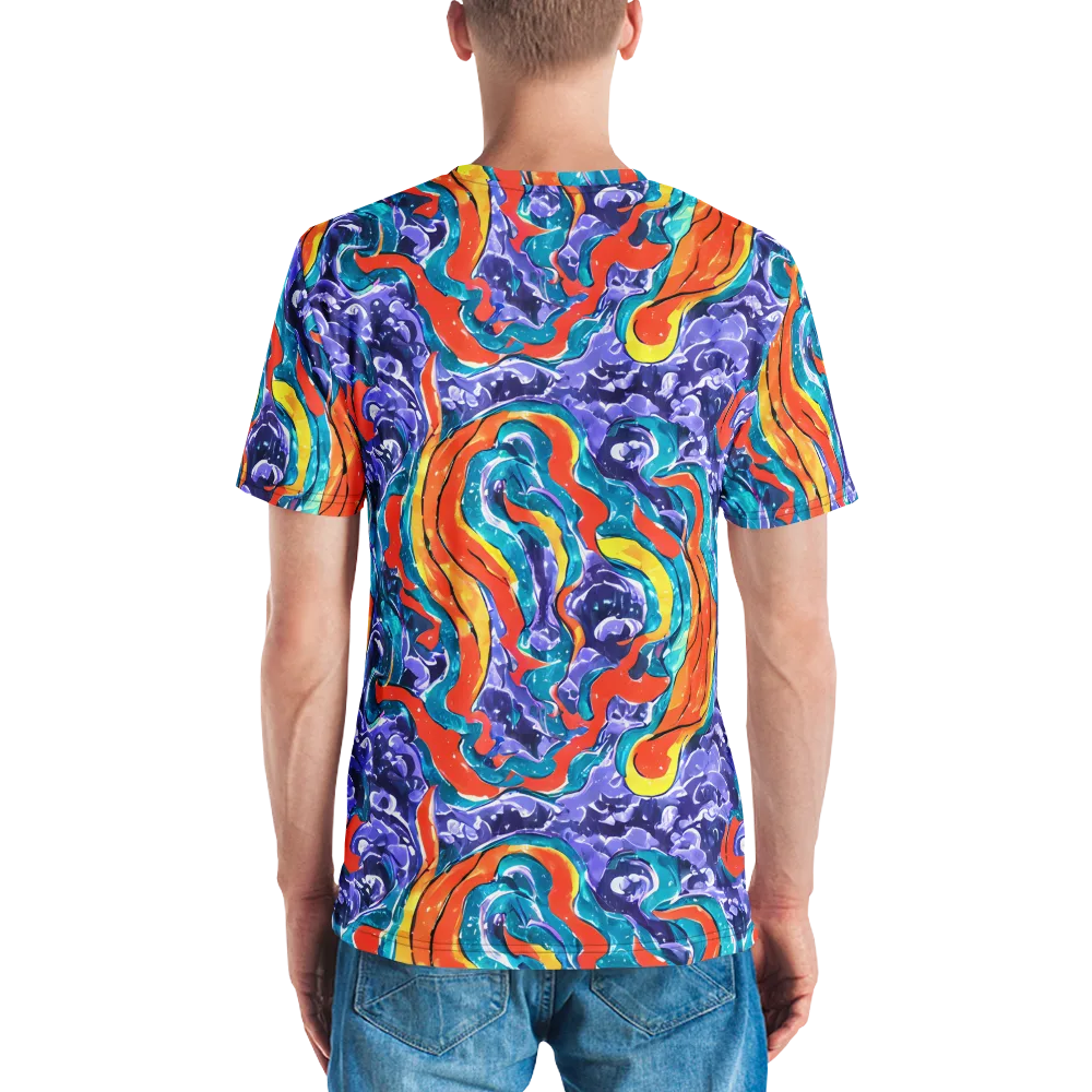 Galactic Waves on Men's Crew Neck T-Shirt — Back