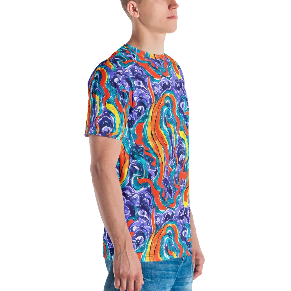 Galactic Waves on Men's Crew Neck T-Shirt — Right