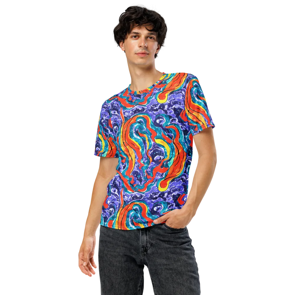 Galactic Waves on Men's Crew Neck T-Shirt — Front