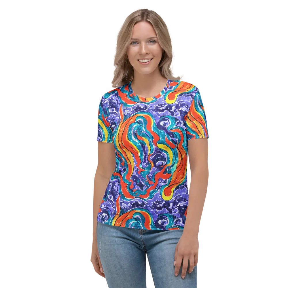 Galactic Waves on Women's Crew Neck T-Shirt — Front