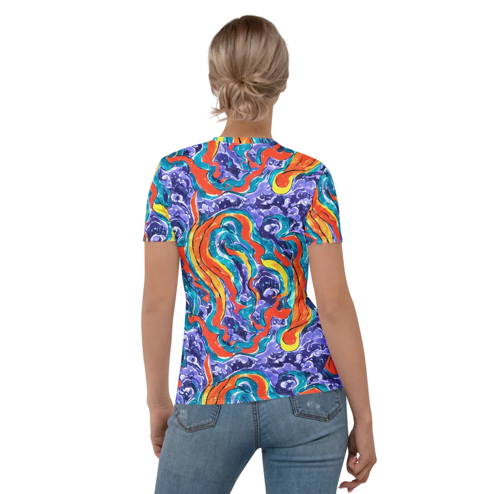 Galactic Waves on Women's Crew Neck T-Shirt — Back