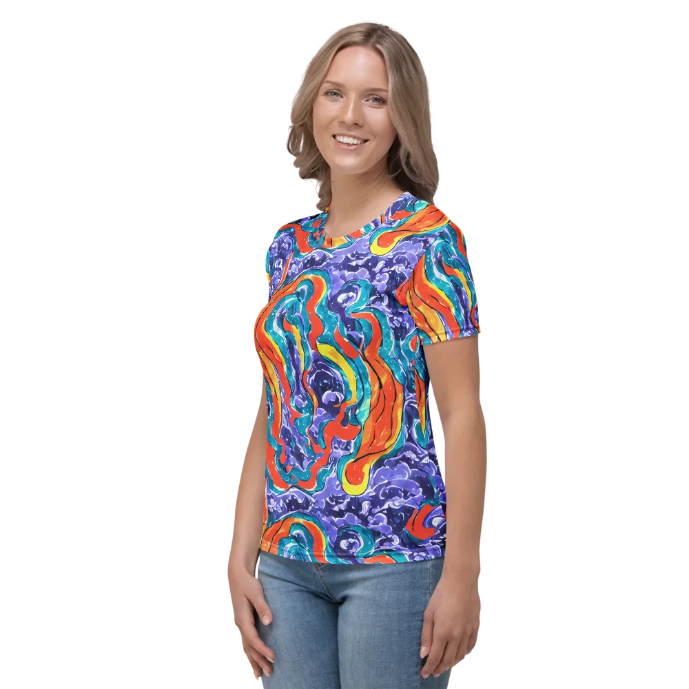 Galactic Waves on Women's Crew Neck T-Shirt — Left