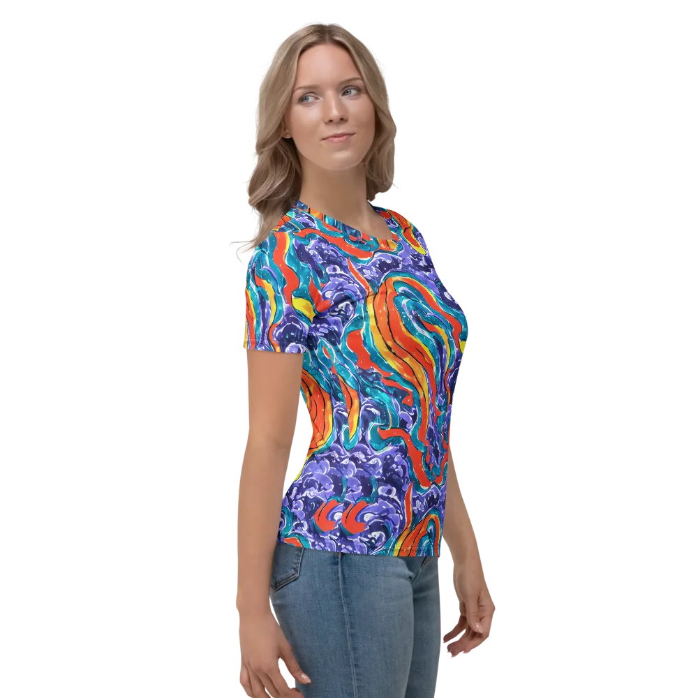 Galactic Waves on Women's Crew Neck T-Shirt — Right
