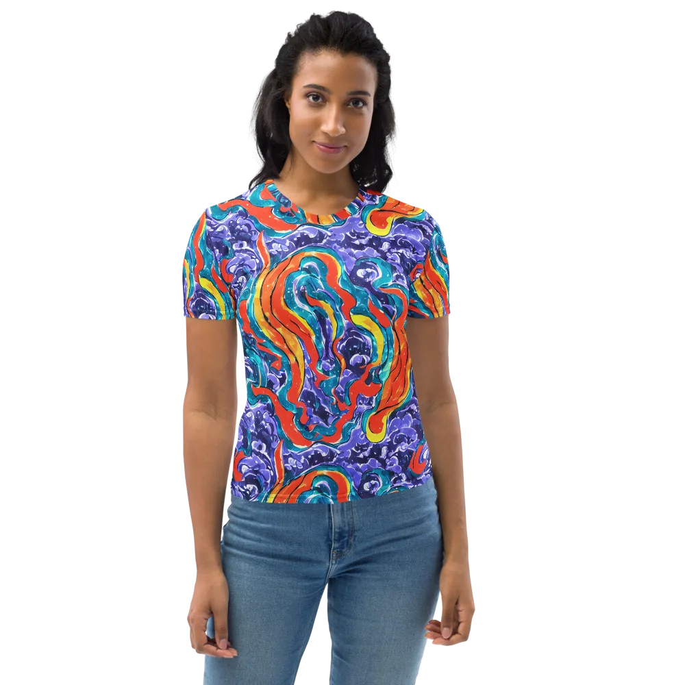 Galactic Waves on Women's Crew Neck T-Shirt — Front