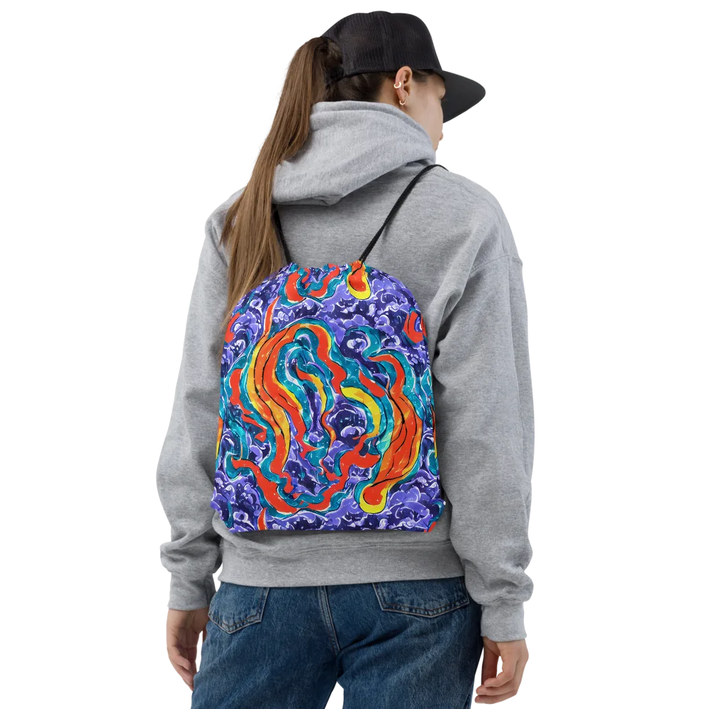 Galactic Waves on Drawstring Bag — Front