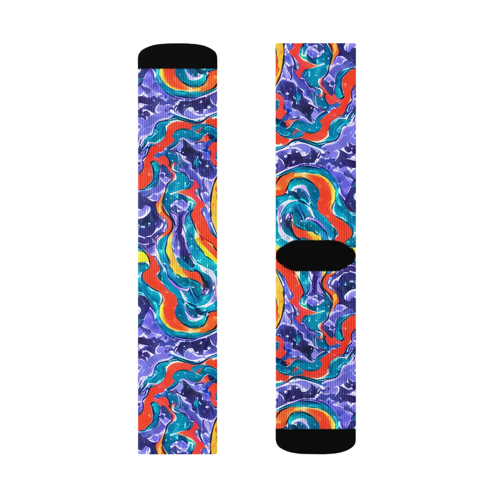 Galactic Waves on Socks — Left Sock