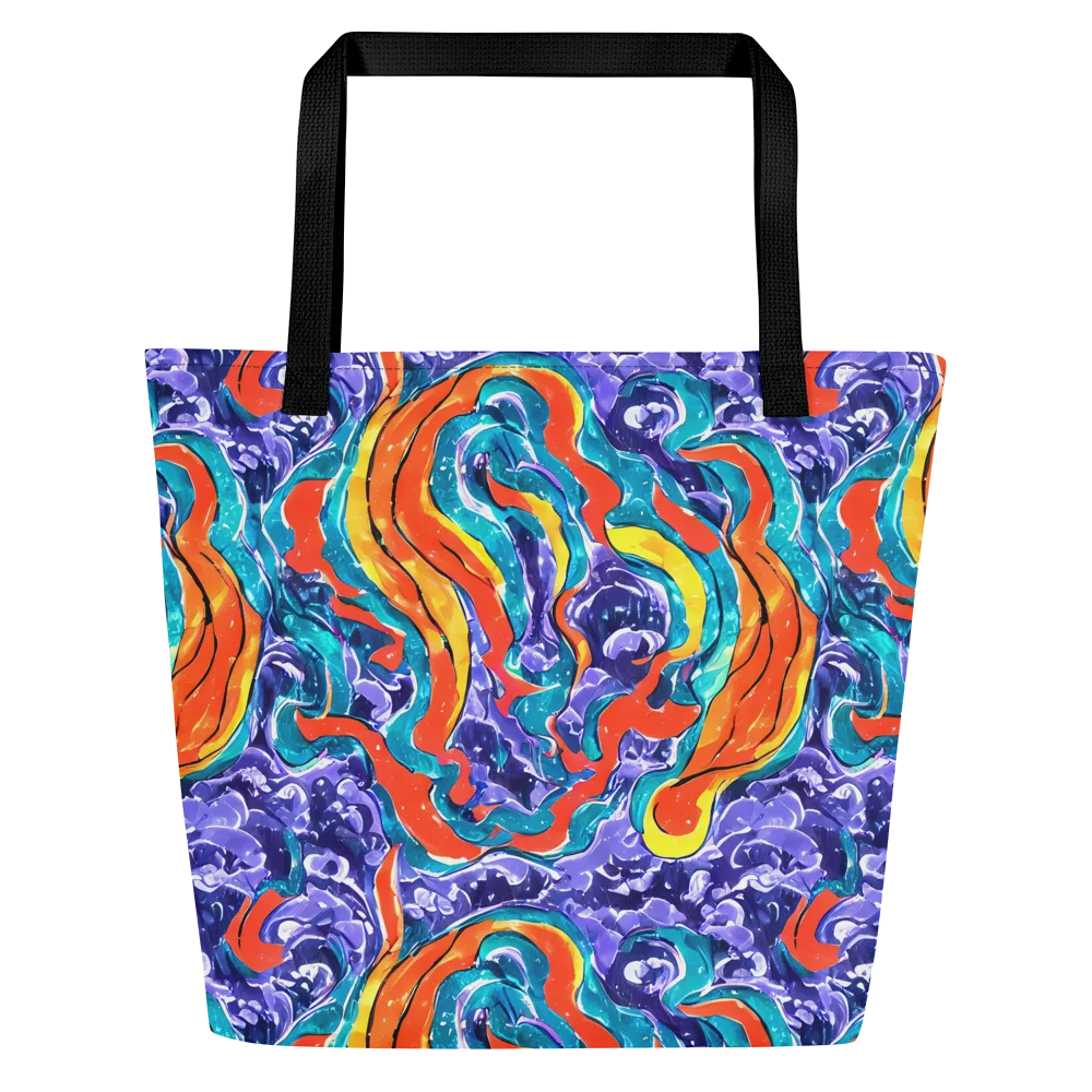Galactic Waves on Large Tote Bag W/ Pocket — Front
