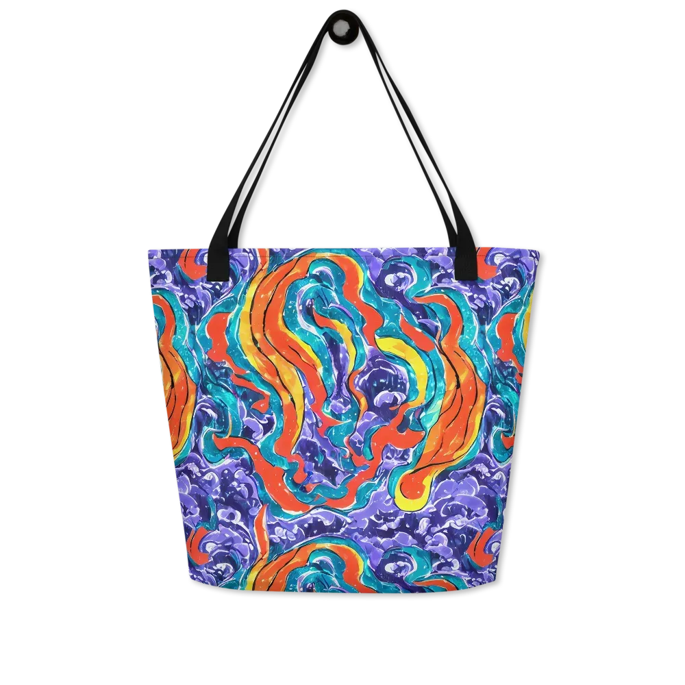 Galactic Waves on Large Tote Bag W/ Pocket — Front