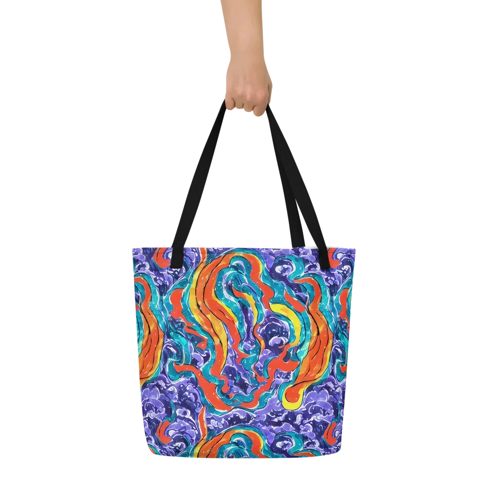 Galactic Waves on Large Tote Bag W/ Pocket — Front