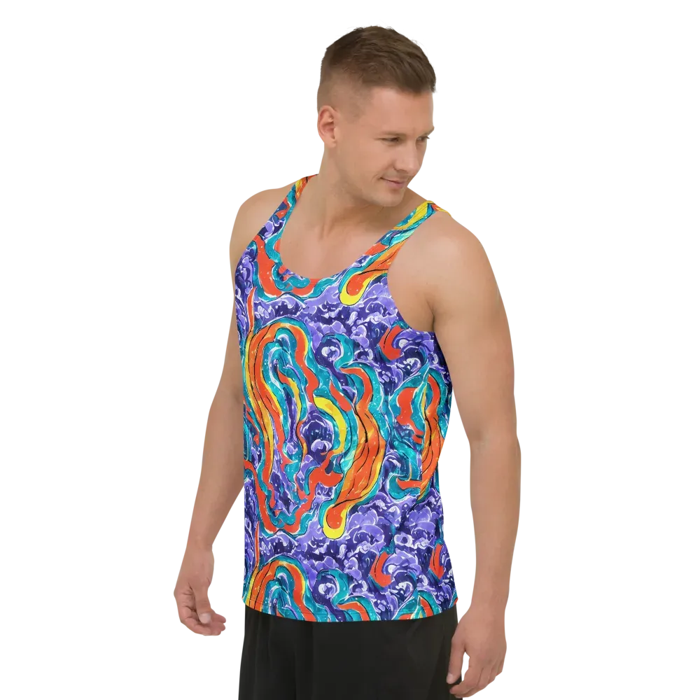 Galactic Waves on Men's Tank Top — Left Front