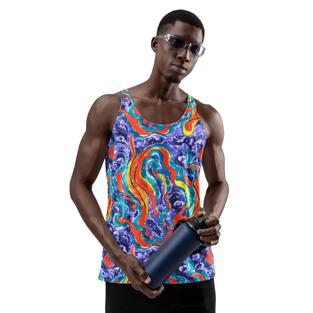 Galactic Waves on Men's Tank Top — Front