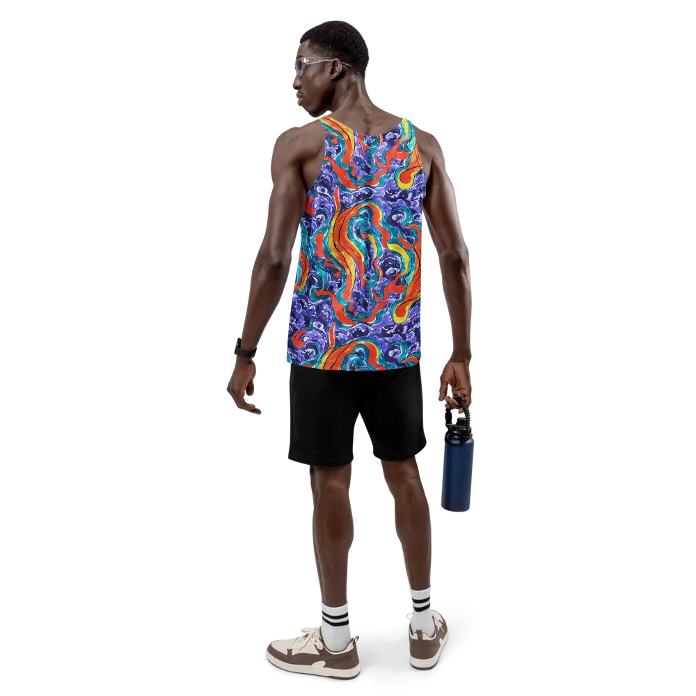 Galactic Waves on Men's Tank Top — Back
