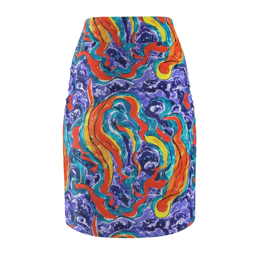 Galactic Waves on Pencil Skirt — Back
