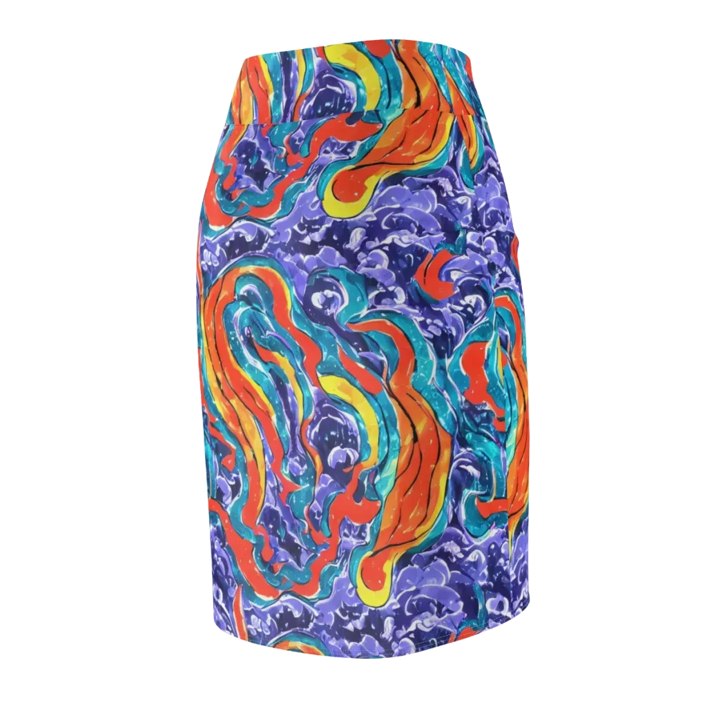 Galactic Waves on Pencil Skirt — Back Side