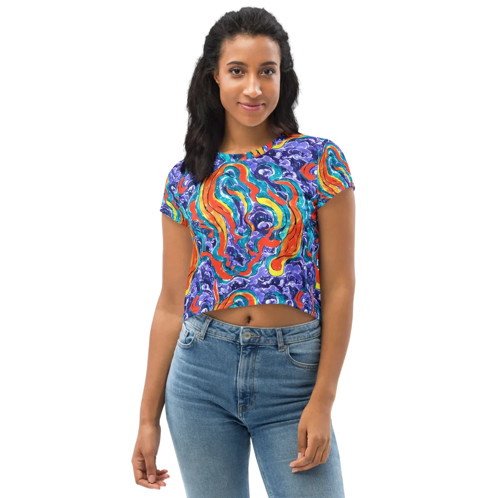Galactic Waves on Crop Tee — Front